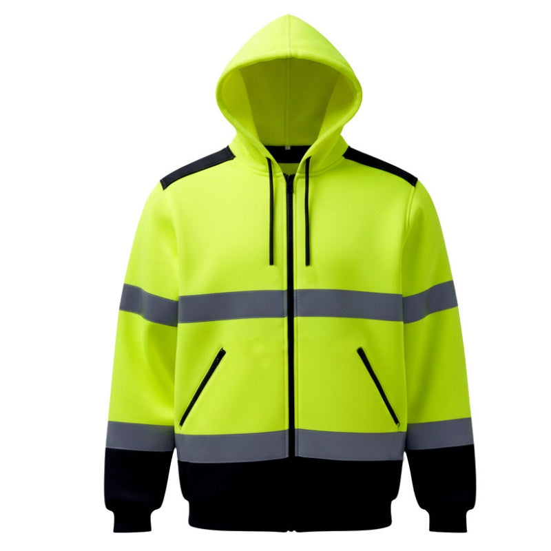 ⭐🧥Beliebt | Reißverschluss, Alltag & Arbeitsweg – Herren Hoodie mit Reflexstreifen