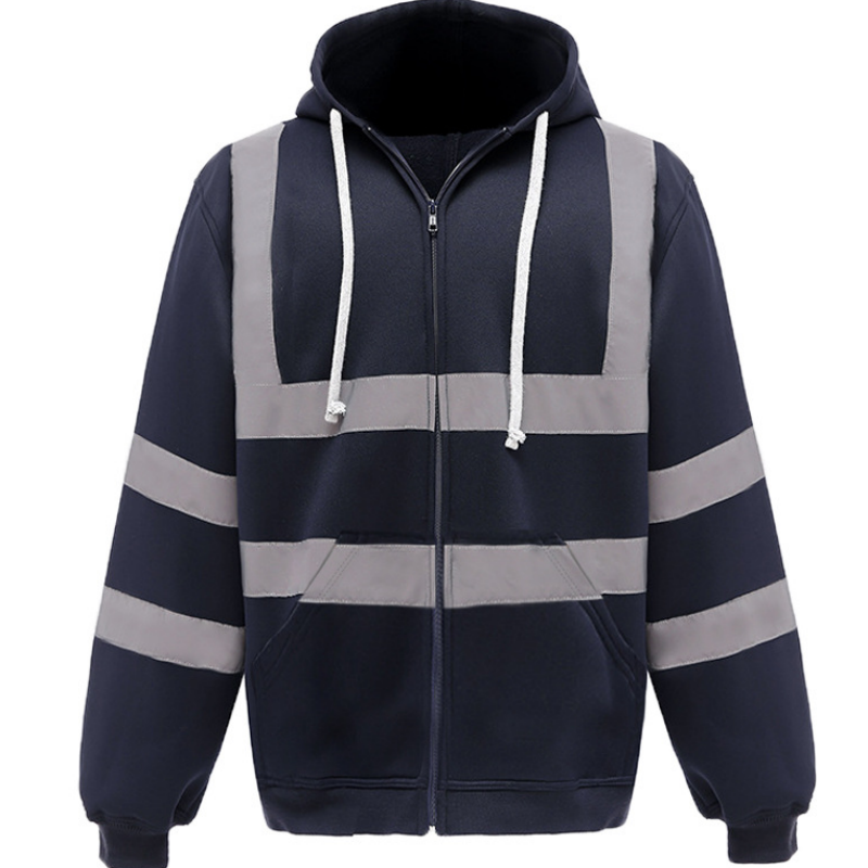 ⭐🧥Beliebt | Reißverschluss, Alltag & Arbeitsweg – Herren Hoodie mit Reflexstreifen