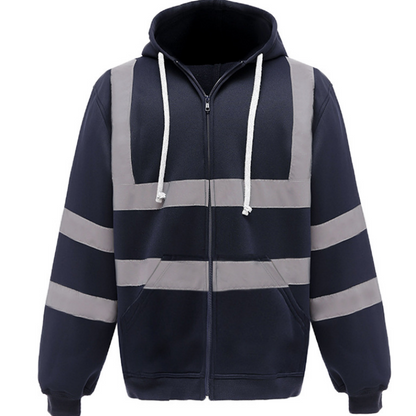 ⭐🧥Beliebt | Reißverschluss, Alltag & Arbeitsweg – Herren Hoodie mit Reflexstreifen