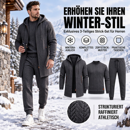 🔥🧶Bestseller| Bequem & lässig, Alltag – Freizeit-Kabelstrick 3-Teiler für Herren