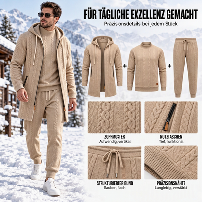 🔥🧶Bestseller| Bequem & lässig, Alltag – Freizeit-Kabelstrick 3-Teiler für Herren