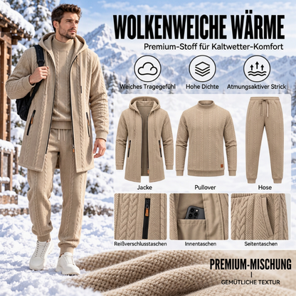 🔥🧶Bestseller| Bequem & lässig, Alltag – Freizeit-Kabelstrick 3-Teiler für Herren
