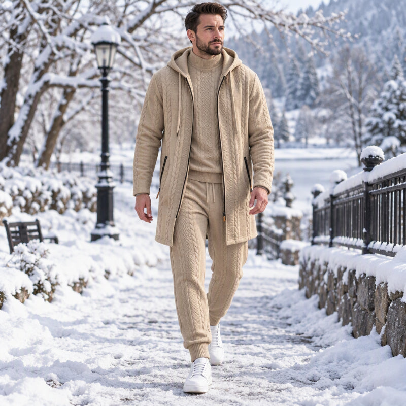 🔥🧶Bestseller| Bequem & lässig, Alltag – Freizeit-Kabelstrick 3-Teiler für Herren