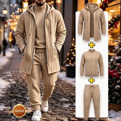 🔥🧶Bestseller| Bequem & lässig, Alltag – Freizeit-Kabelstrick 3-Teiler für Herren