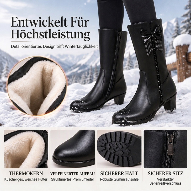 ⭐👢Beliebt | Rutschfester Halt, sicher auf Eis & Schnee – Damen warme Stiefel mit Plüschfutter