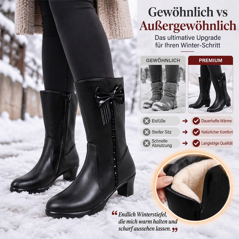 ⭐👢Beliebt | Rutschfester Halt, sicher auf Eis & Schnee – Damen warme Stiefel mit Plüschfutter