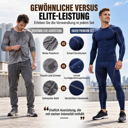 🔥💪Bestseller | Kompressionsstütze, trainigsbereit – Herren Thermo-Kompressions-Unterwäsche-Set