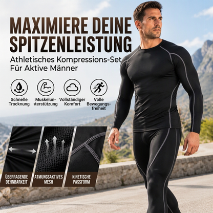 🔥💪Bestseller | Kompressionsstütze, trainigsbereit – Herren Thermo-Kompressions-Unterwäsche-Set