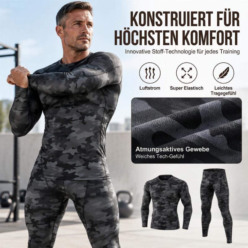 🔥💪Bestseller | Kompressionsstütze, trainigsbereit – Herren Thermo-Kompressions-Unterwäsche-Set