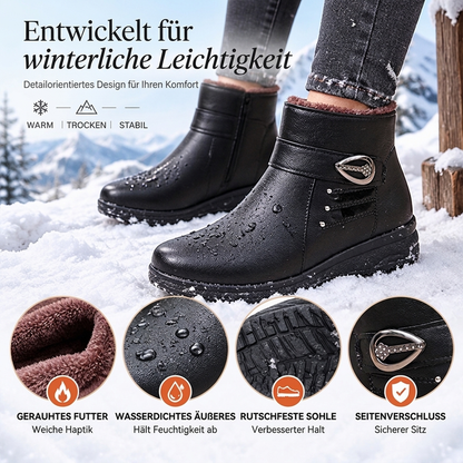 🔥👢Bestseller | Plüschfutter, Winterschutz – Damen Winterstiefel aus PU-Leder mit Plüschfutter