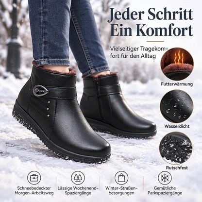 🔥👢Bestseller | Plüschfutter, Winterschutz – Damen Winterstiefel aus PU-Leder mit Plüschfutter