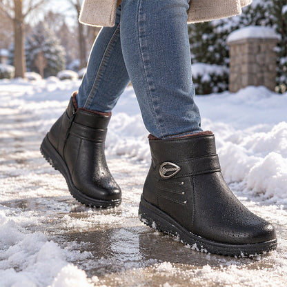 🔥👢Bestseller | Plüschfutter, Winterschutz – Damen Winterstiefel aus PU-Leder mit Plüschfutter