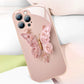 Плосък стъклен капак с 3D модел на пеперуда, съвместим с iPhone